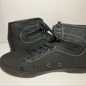 Vans Old Skool Classic Hi-Top Skateboard Solid Black Textile Upper Women's 8